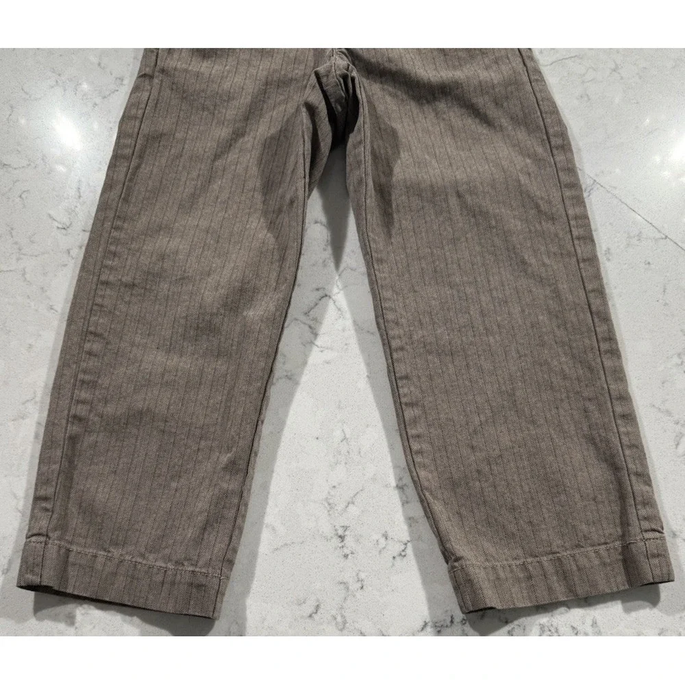 GAP Kids Boys 5 Regular Brown Pinstripe Chino Pants Flat Front Trousers